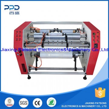 Cling film slitting rewinding machine with perforation line